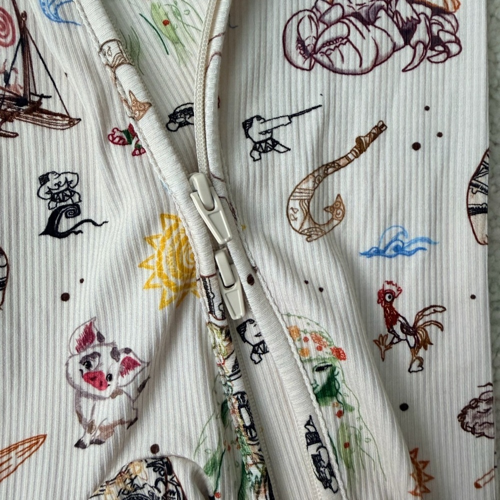 Lama Littles Disneys Moana Kids Convertible One Piece Footie Pajama - Picture 6 of 11